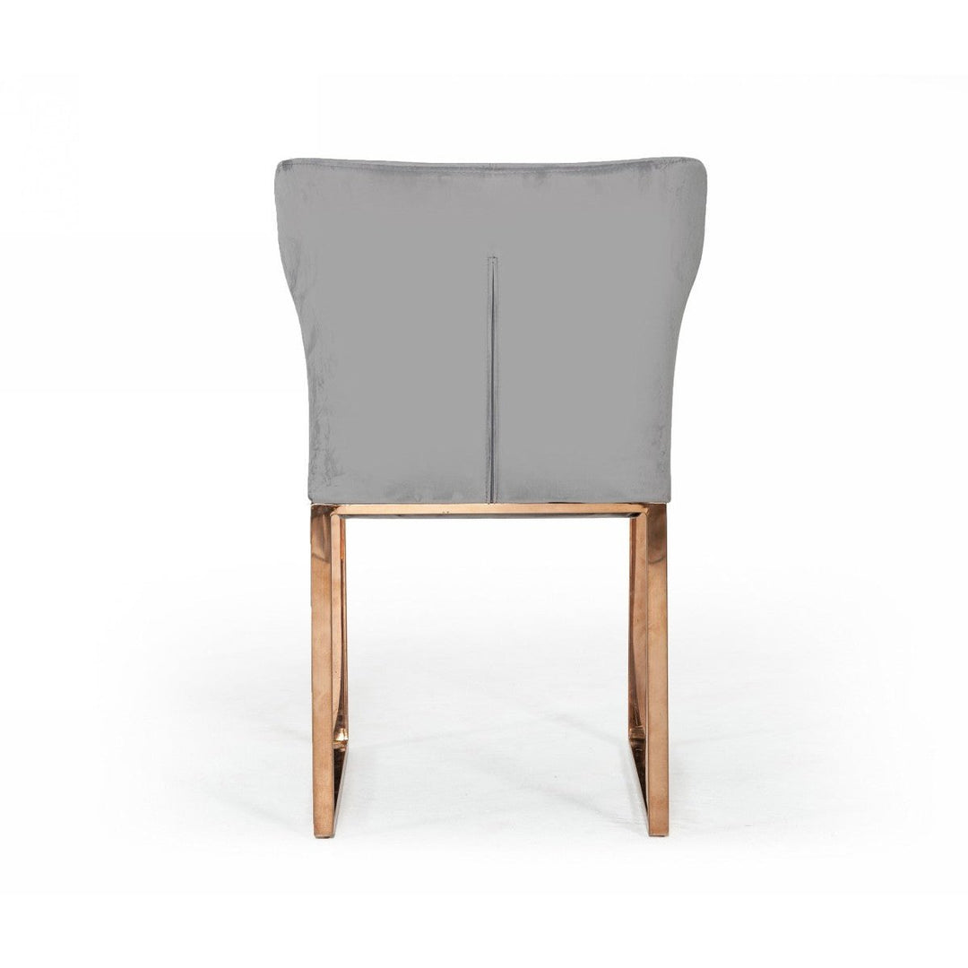 Gray Rosegold Velvet Dining Chair Image 4