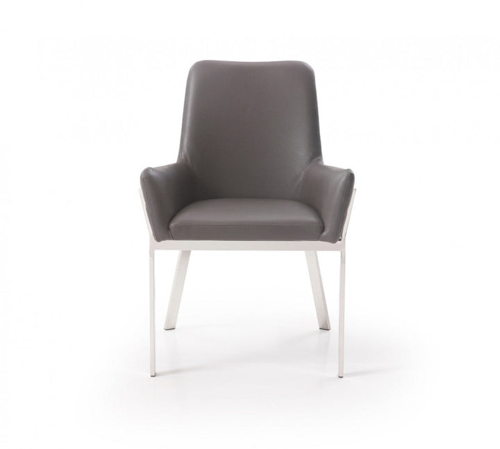 Grey Faux Leather Dining Chair Image 2