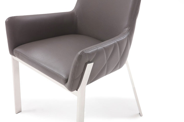 Grey Faux Leather Dining Chair Image 3