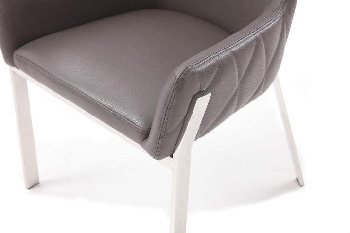 Grey Faux Leather Dining Chair Image 5