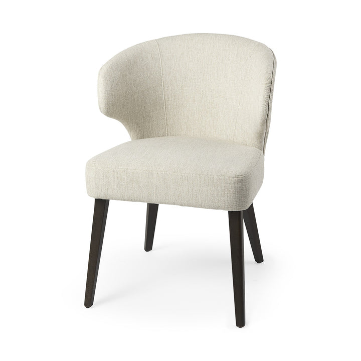 Ivory and Black Wingback Dining Side Chair Image 1