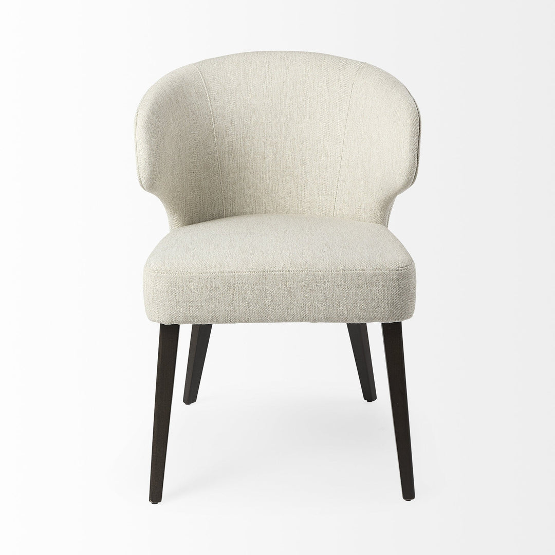 Ivory and Black Wingback Dining Side Chair Image 2