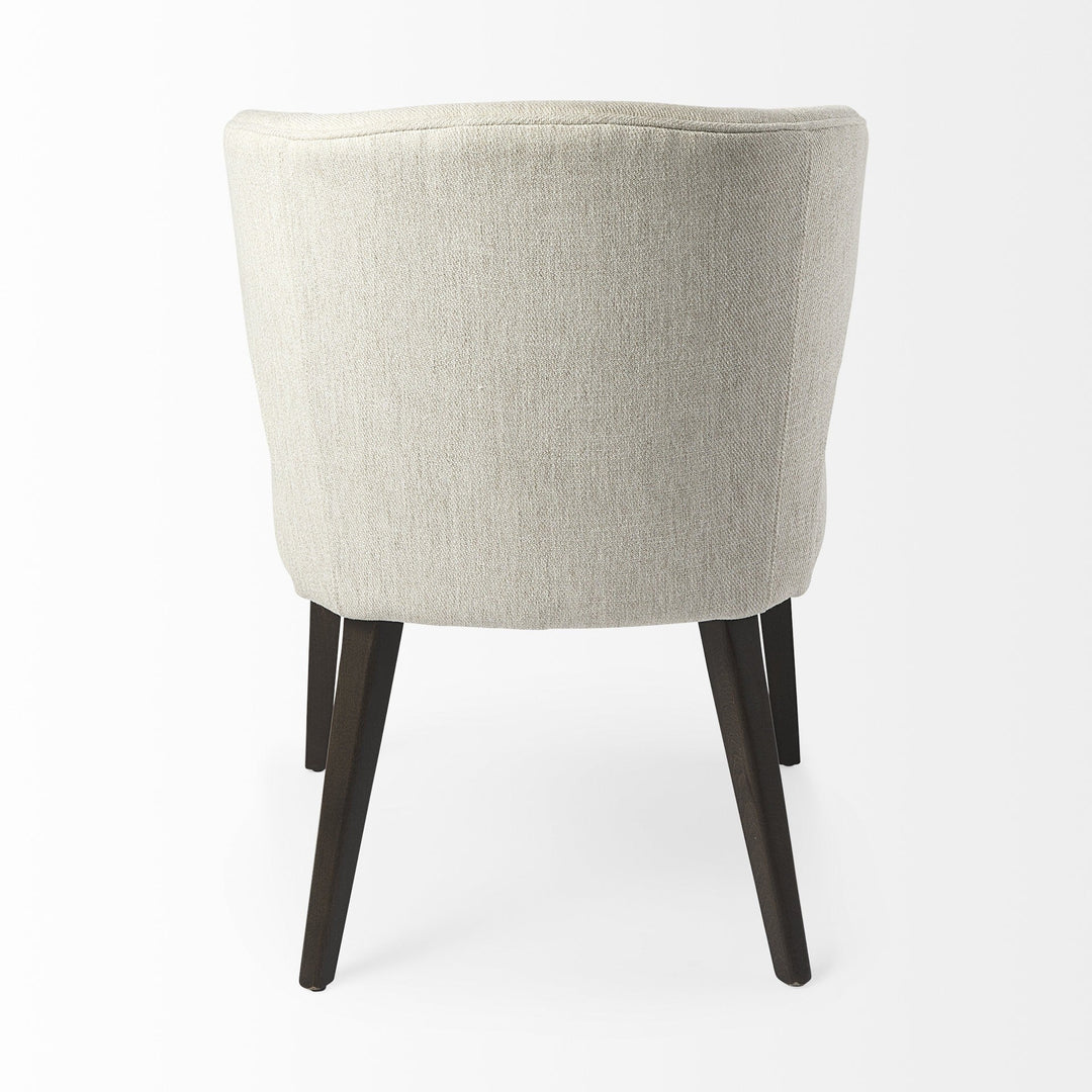 Ivory and Black Wingback Dining Side Chair Image 4