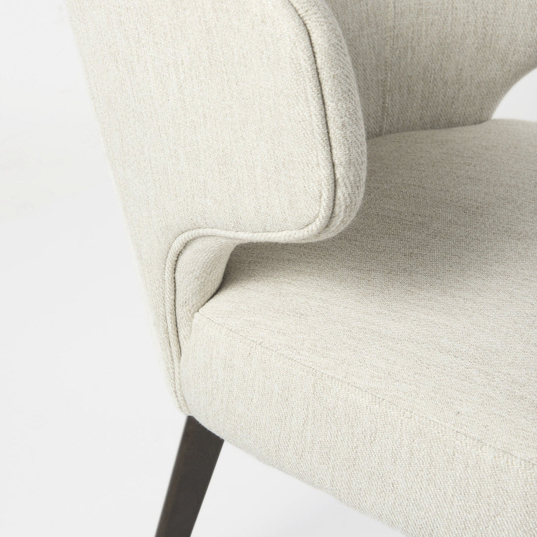 Ivory and Black Wingback Dining Side Chair Image 7