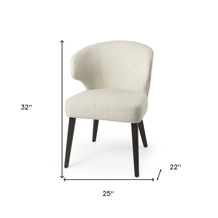 Ivory and Black Wingback Dining Side Chair Image 10