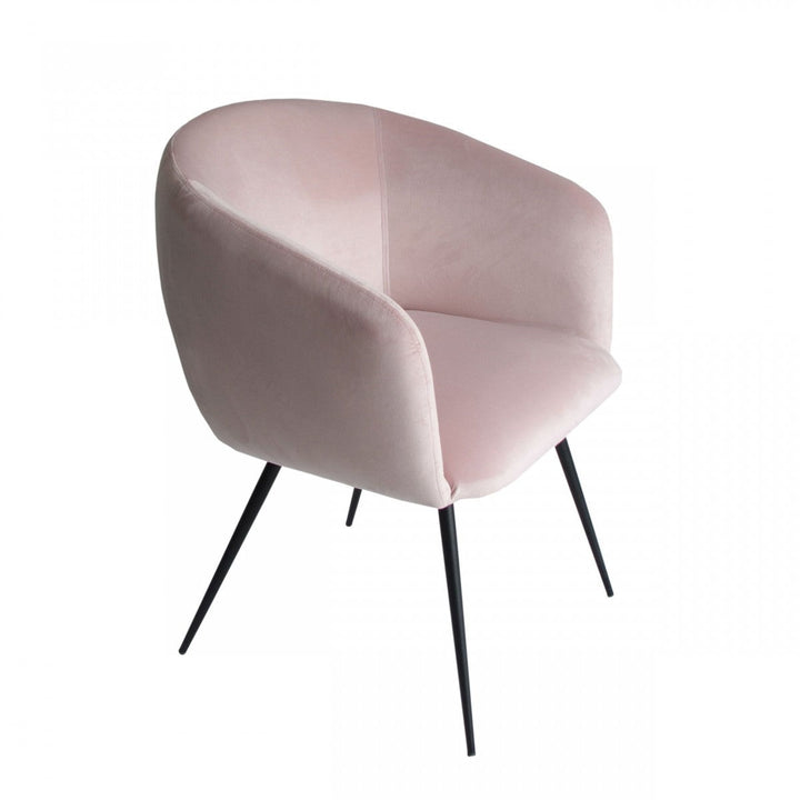 Pink Velvet Modern Dining Chair Image 2