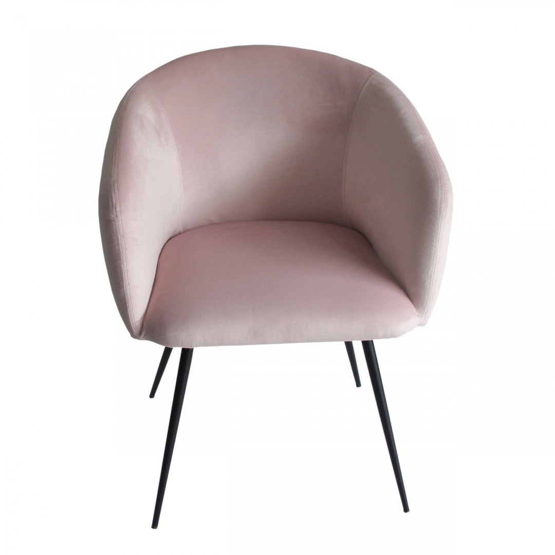 Pink Velvet Modern Dining Chair Image 3