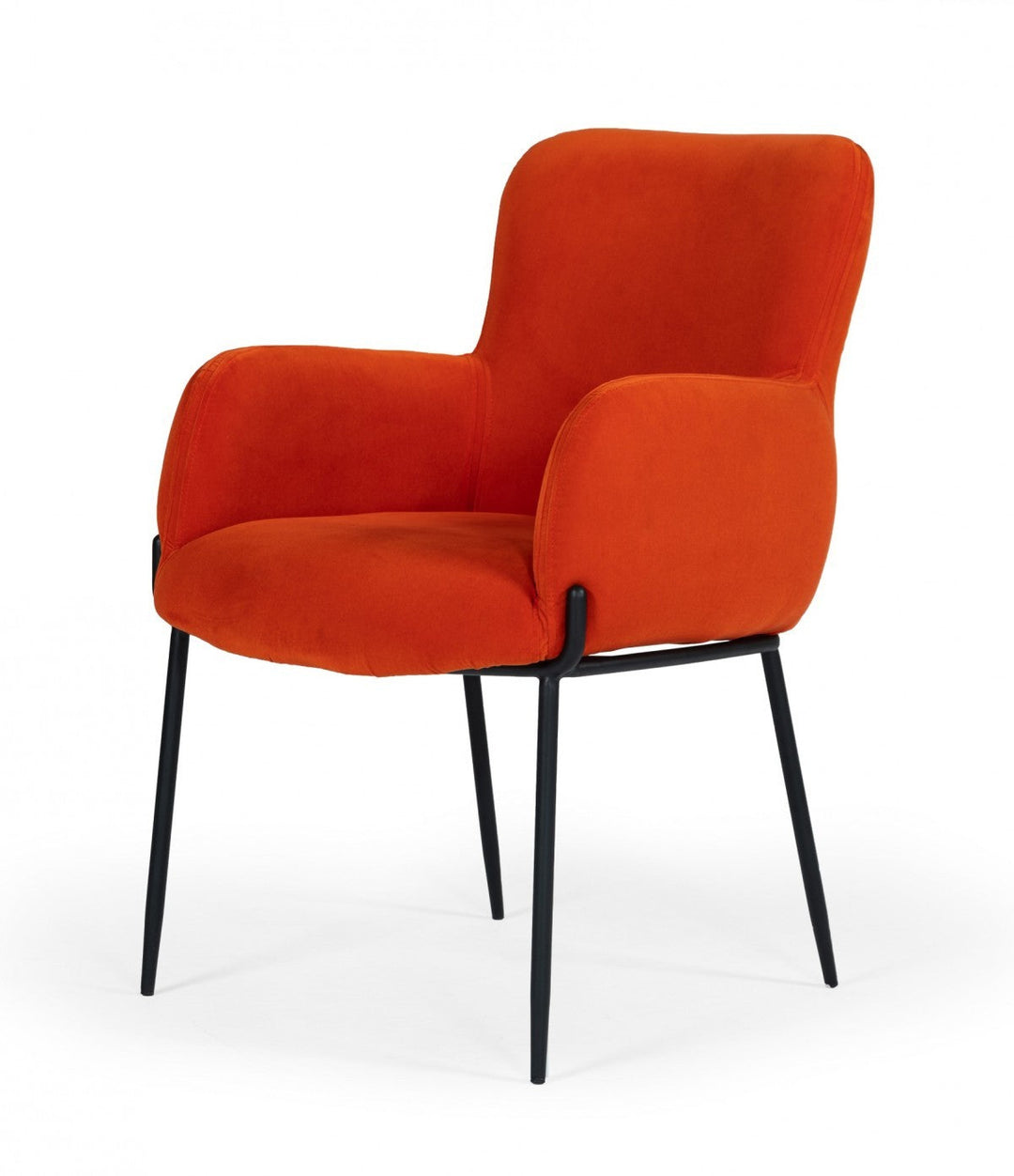 Orange Velvet Dining Chair Image 1