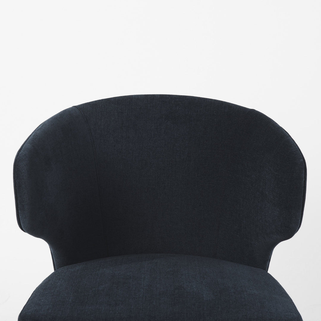 Navy Blue And Brown Wingback Dining Side Chair Image 6