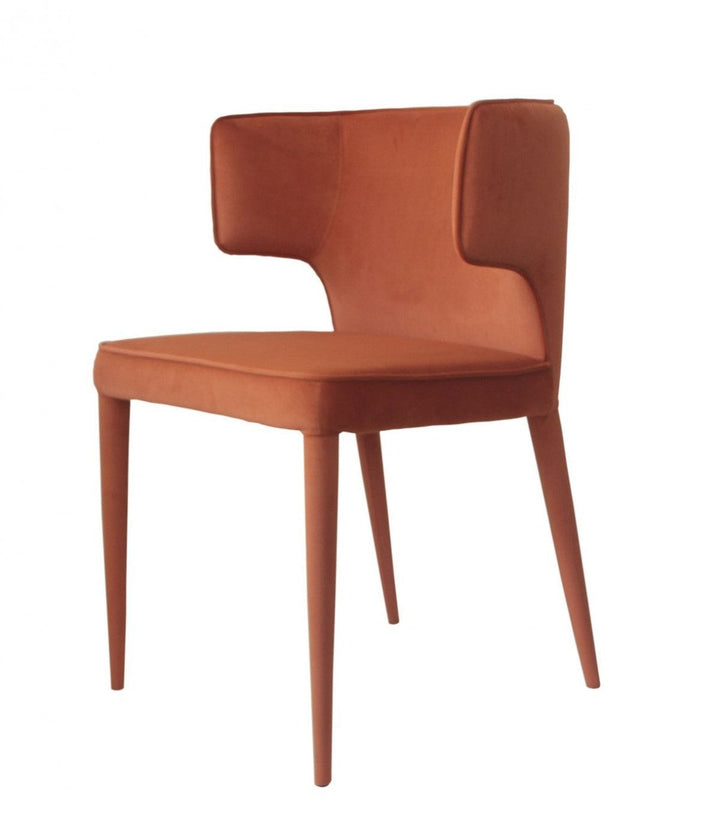 Orange Velvet Wrapped Dining Chair Image 1