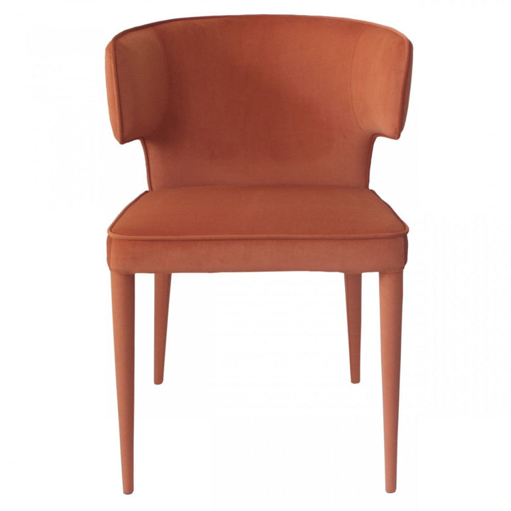 Orange Velvet Wrapped Dining Chair Image 2