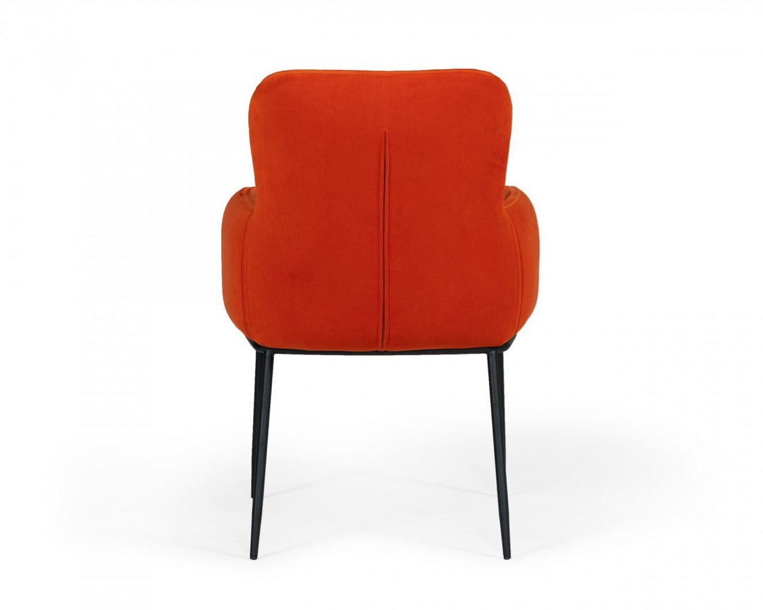 Orange Velvet Dining Chair Image 4