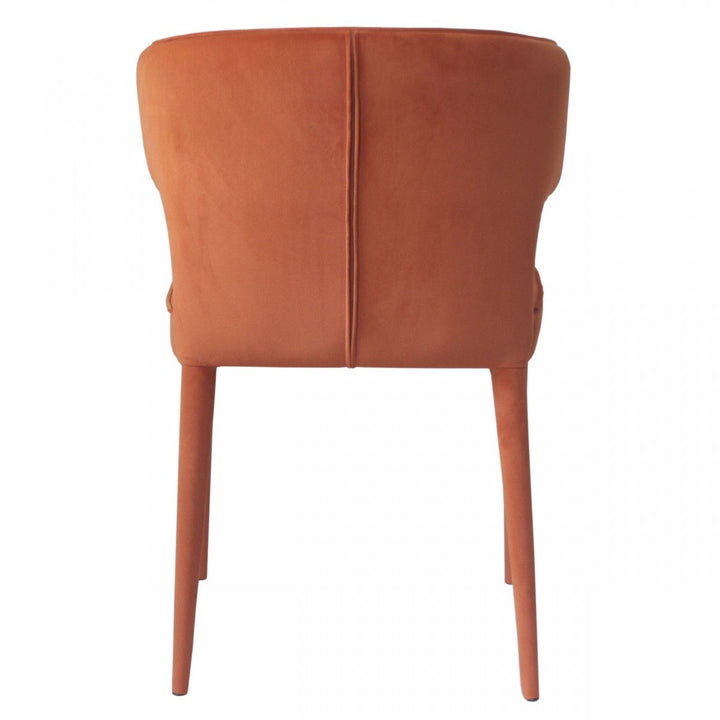 Orange Velvet Wrapped Dining Chair Image 3