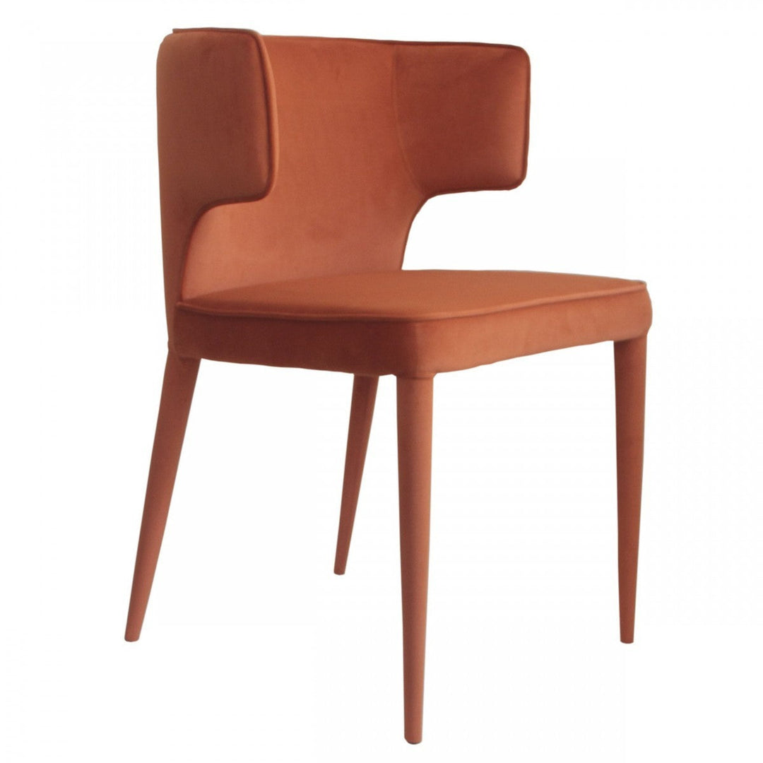 Orange Velvet Wrapped Dining Chair Image 4