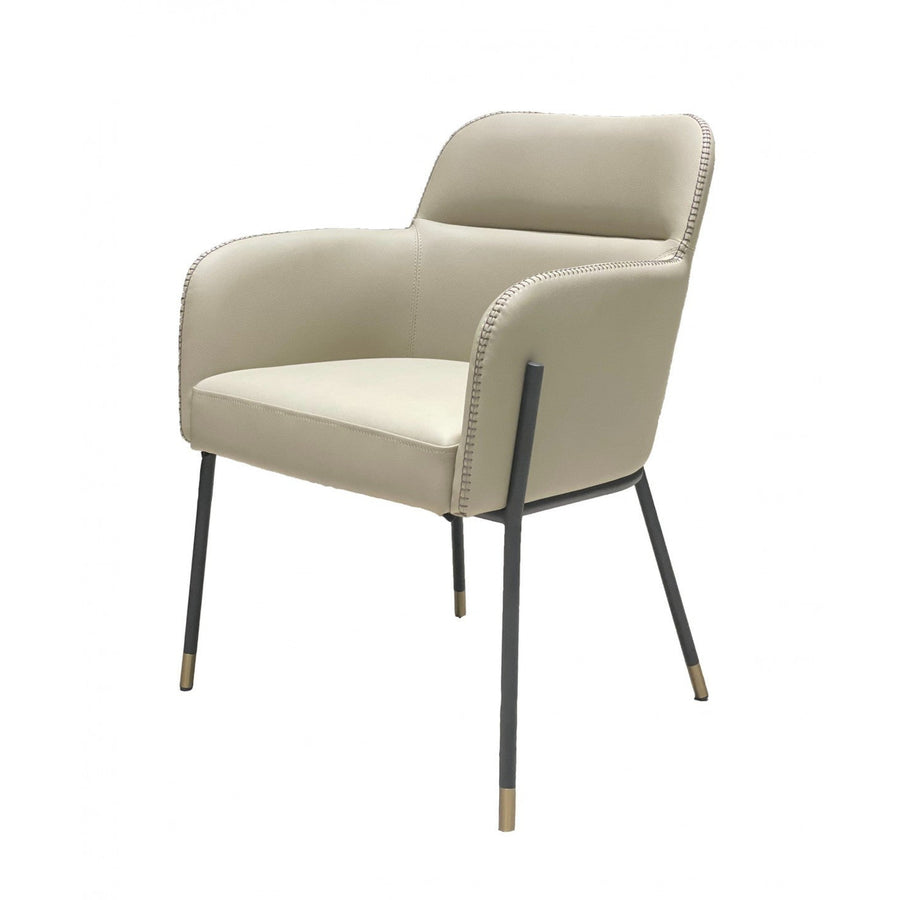 Pale Gray Faux Leather Modern Dining or Side Chair Image 1