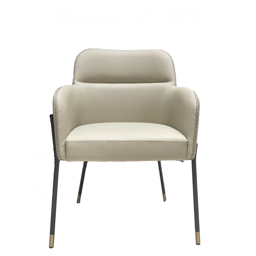 Pale Gray Faux Leather Modern Dining or Side Chair Image 2