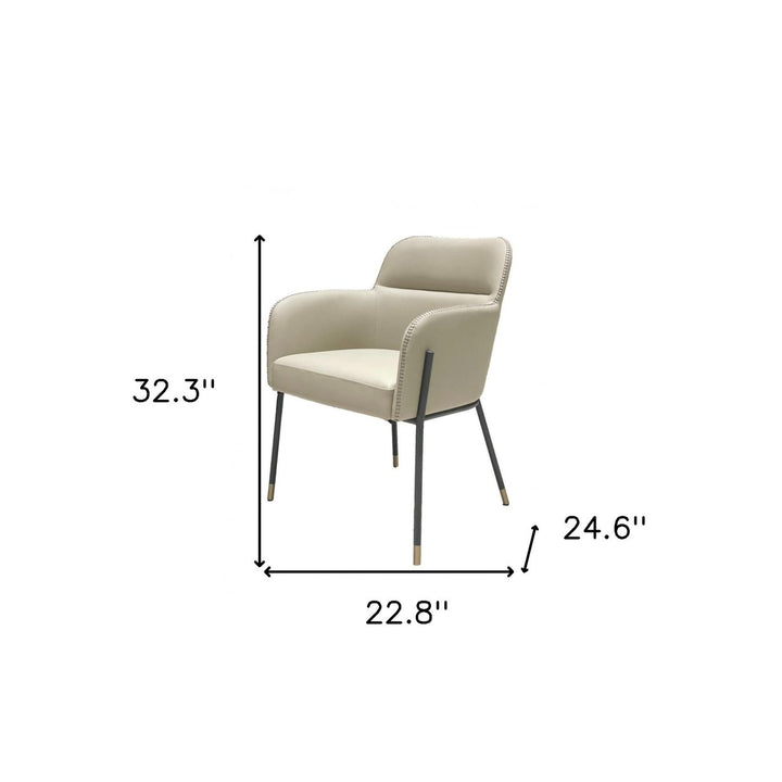 Pale Gray Faux Leather Modern Dining or Side Chair Image 3