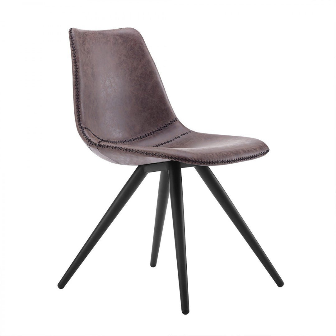 Set of Two Brown Modern Dining Chairs Image 2