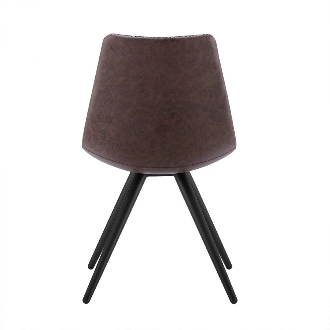 Set of Two Brown Modern Dining Chairs Image 3