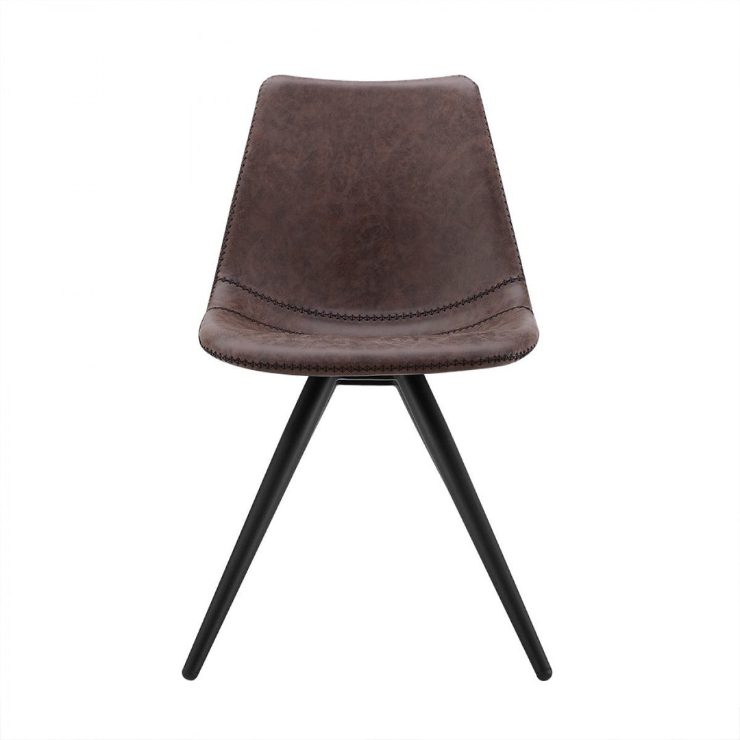 Set of Two Brown Modern Dining Chairs Image 4