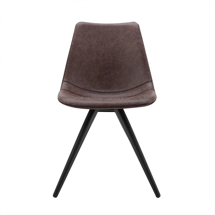 Set of Two Brown Modern Dining Chairs Image 4