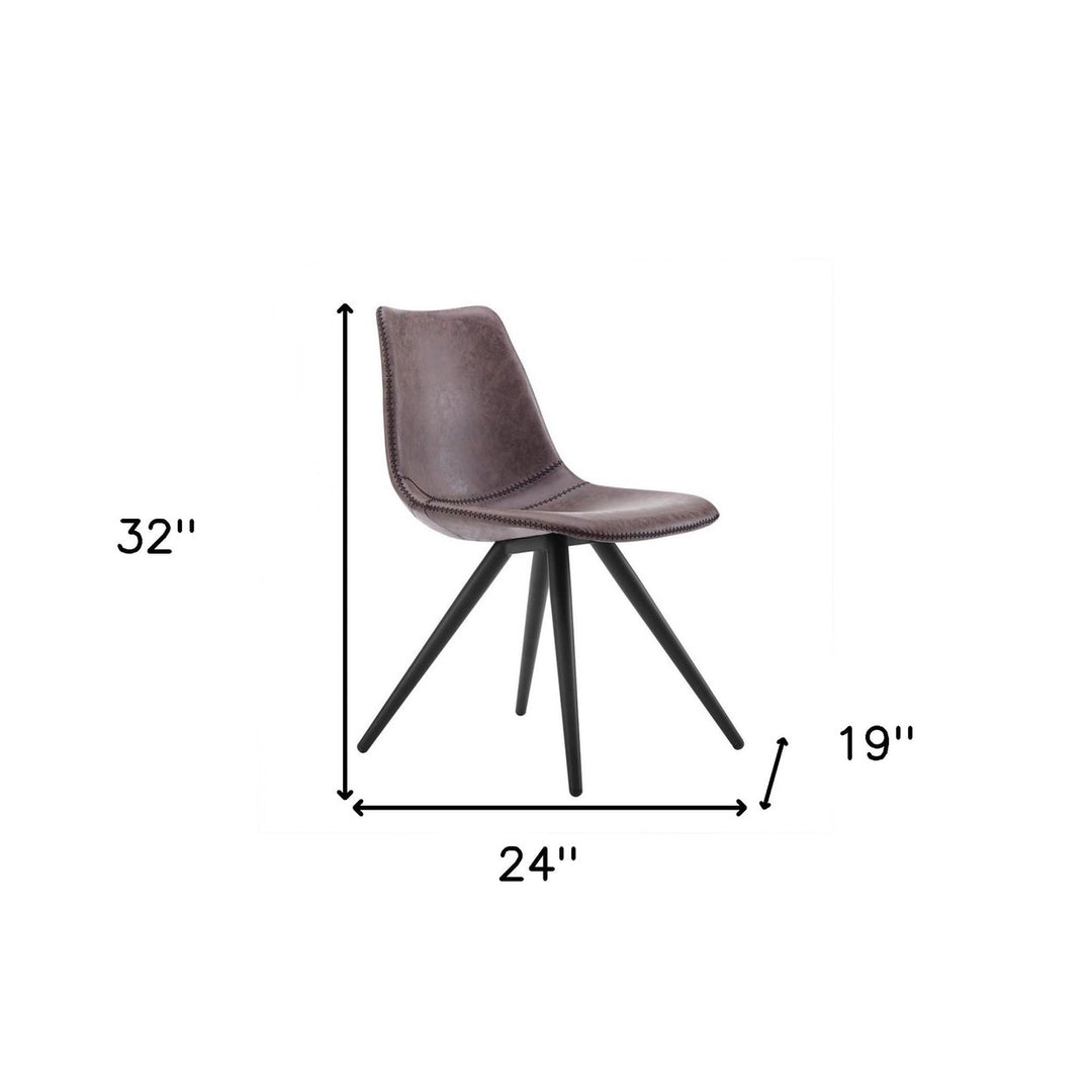 Set of Two Brown Modern Dining Chairs Image 6