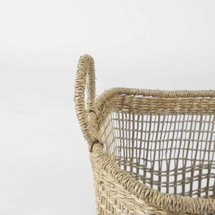 Set Of Two Brown Wicker Storage Baskets Image 5