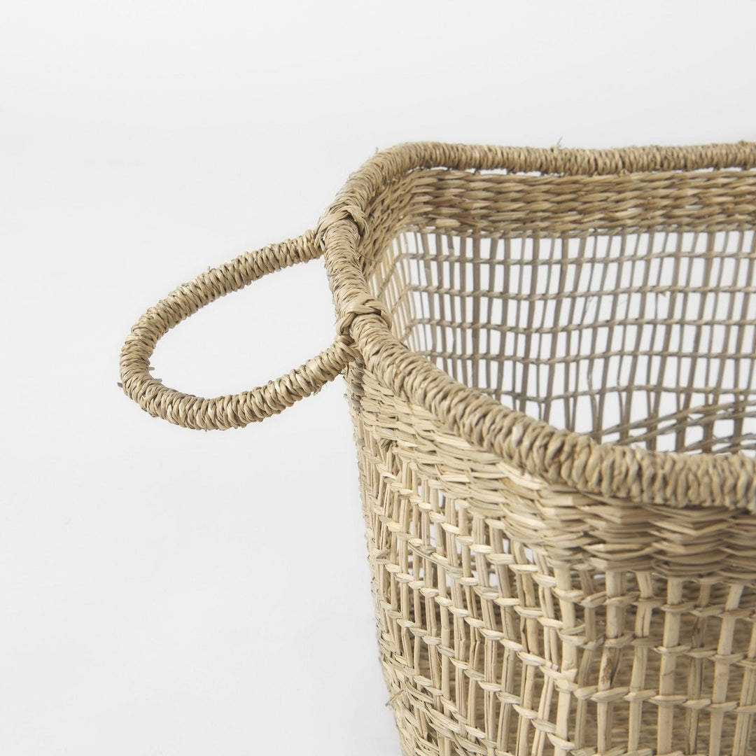 Set Of Two Brown Wicker Storage Baskets Image 6