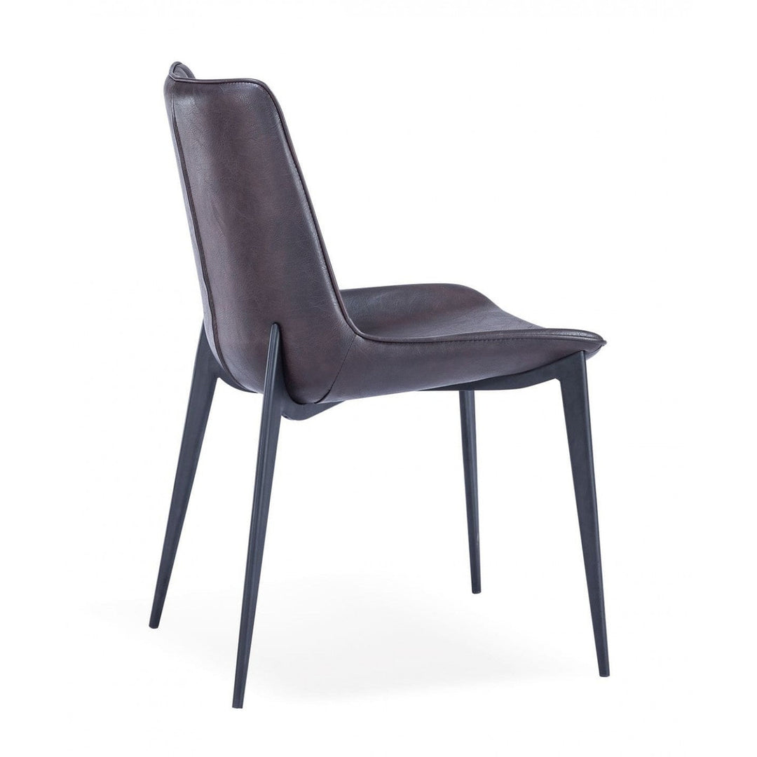 Set of Two Brown Black Modern Dining Chairs Image 4