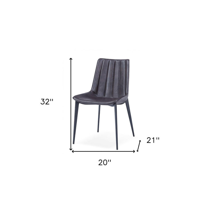 Set of Two Brown Black Modern Dining Chairs Image 5