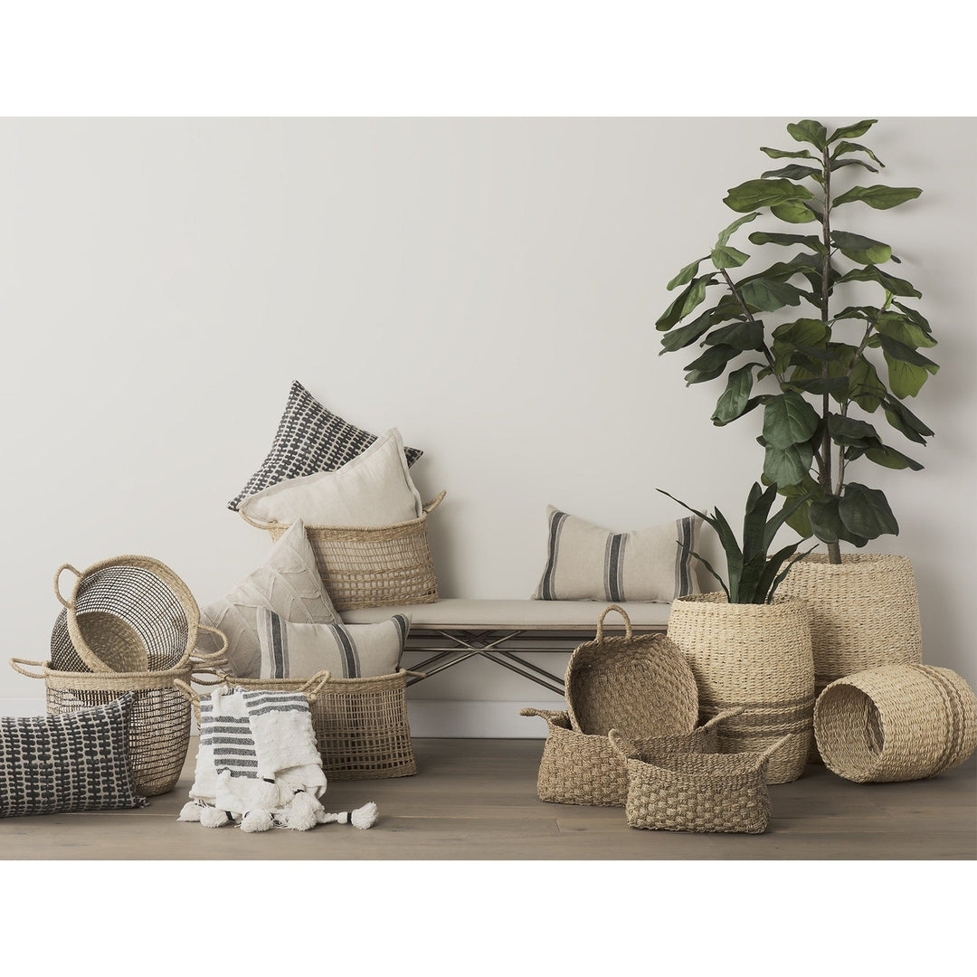 Set Of Two Brown Wicker Storage Baskets Image 9