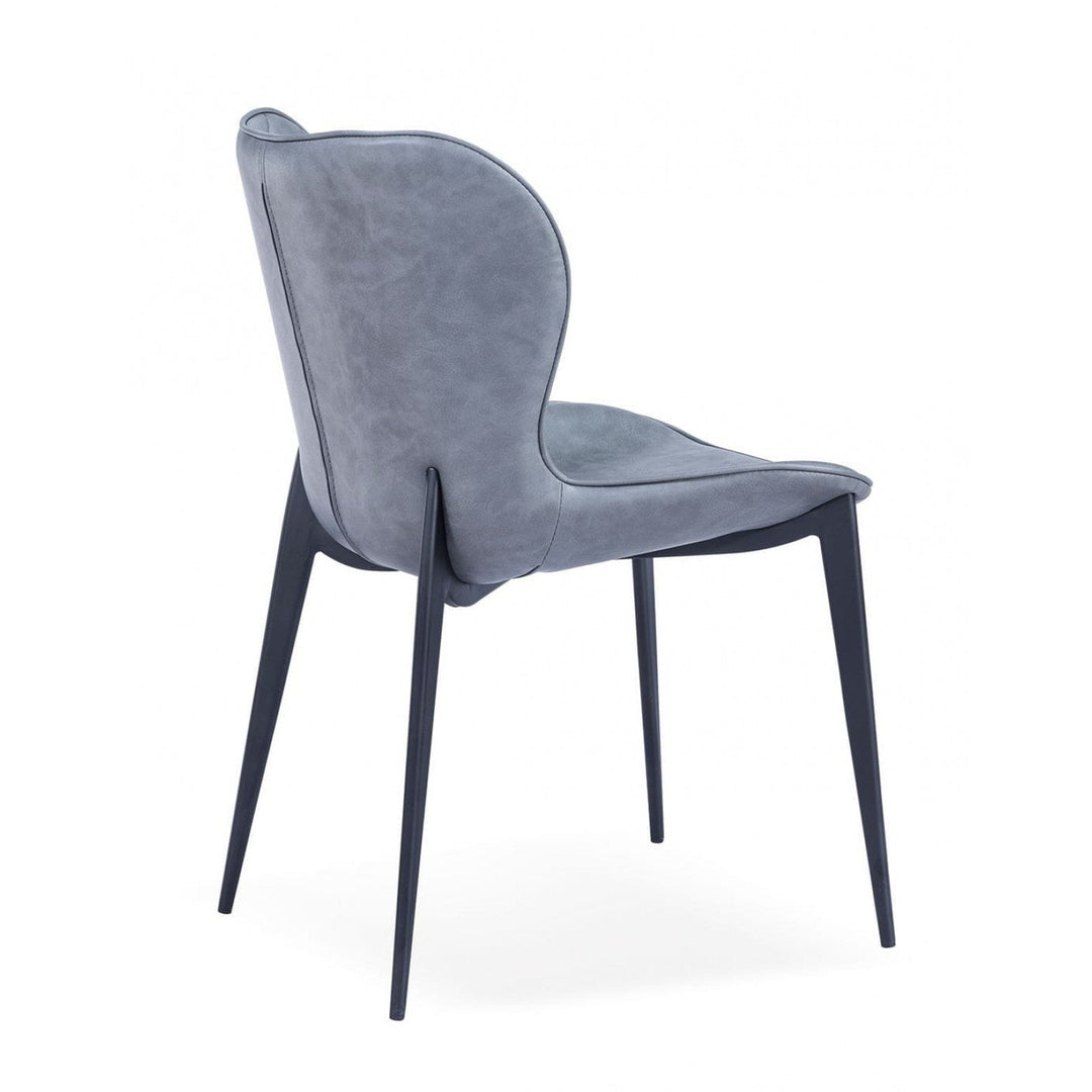 Set of Two Gray Black Modern Dining Chairs Image 4