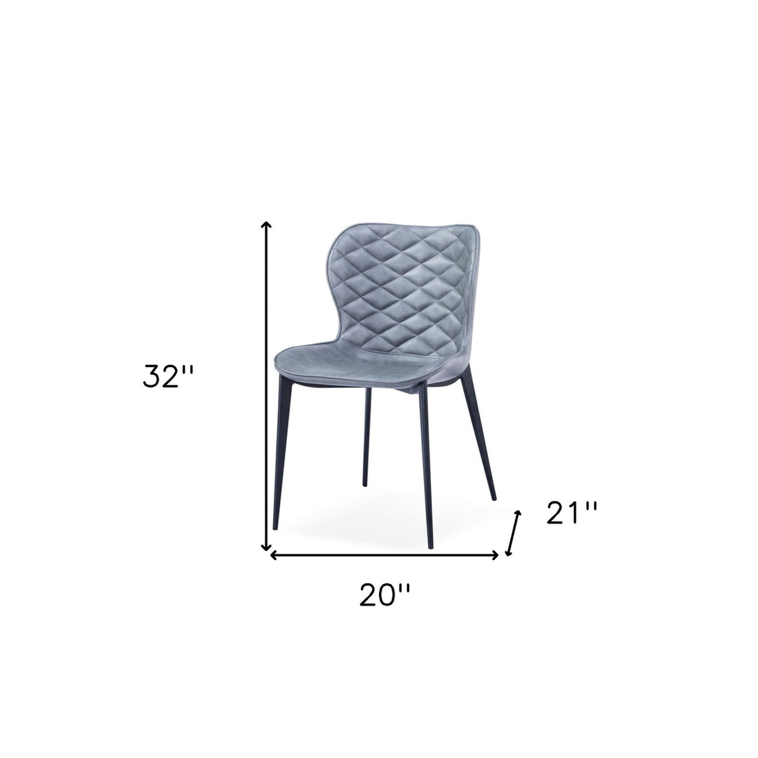 Set of Two Gray Black Modern Dining Chairs Image 5