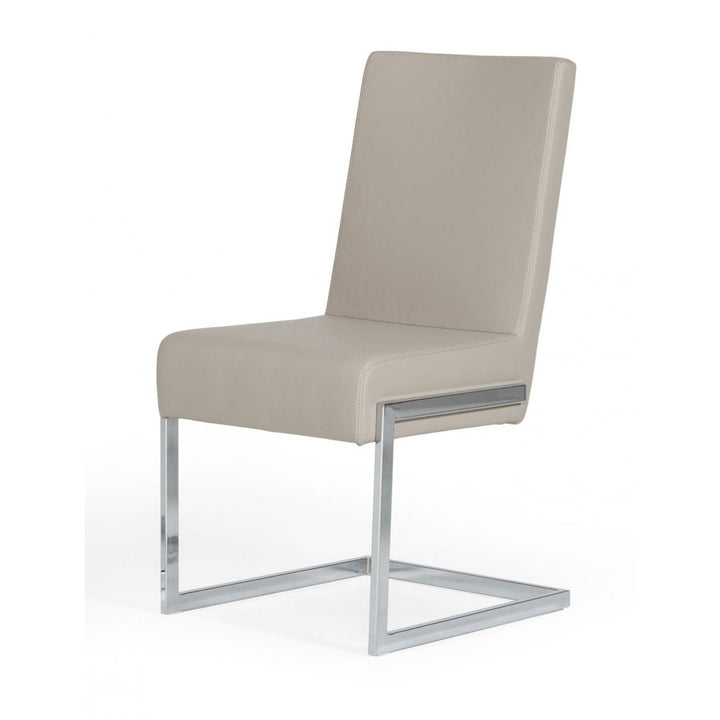 Set of Two Gray Silver Modern Dining Chairs Image 6