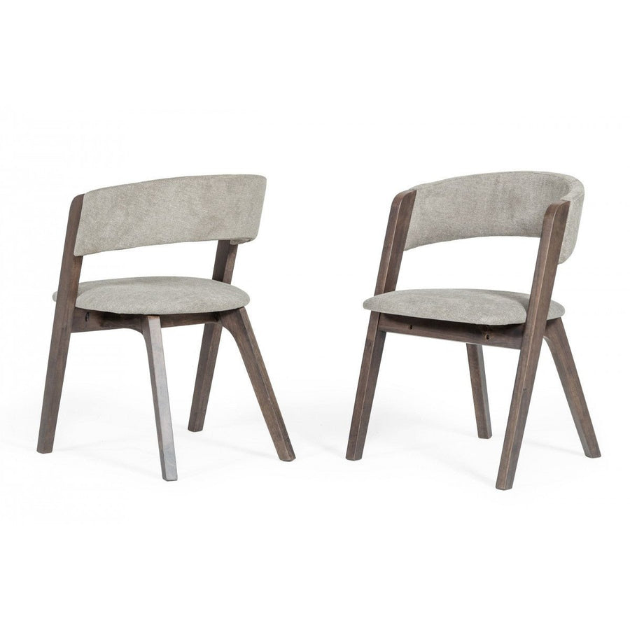 Set of Two Gray Wenge Dining Chairs Image 1