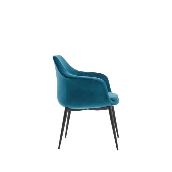 Teal and Black Velvet Dining or Side Chair Image 3