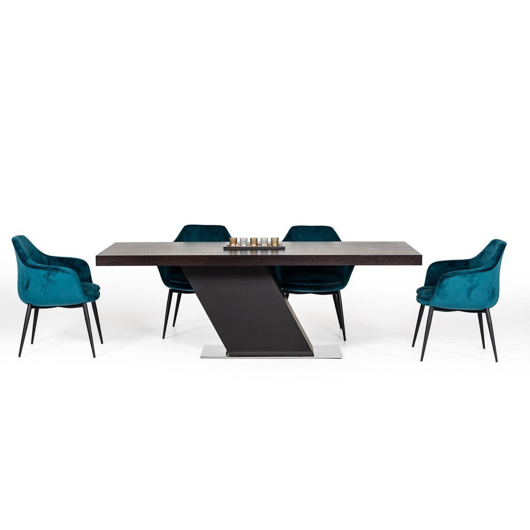 Teal and Black Velvet Dining or Side Chair Image 5