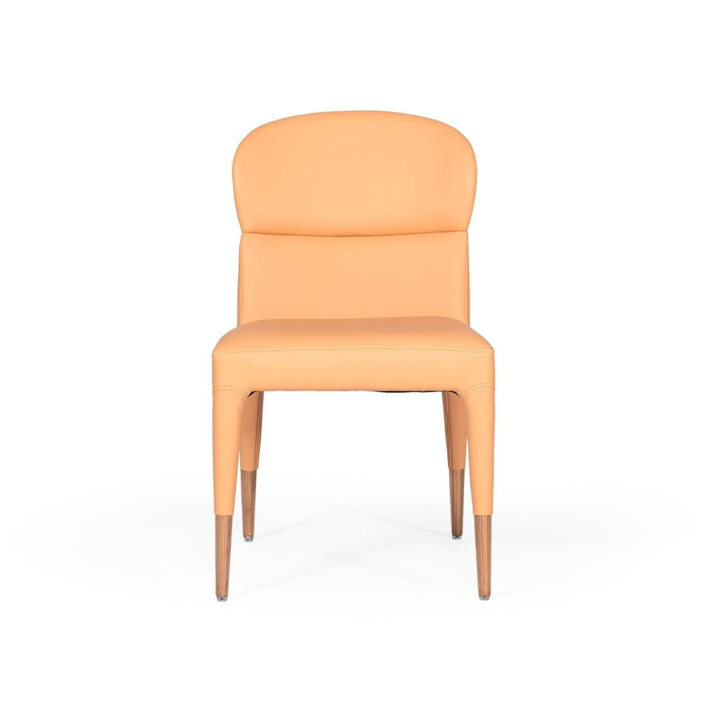 Set of Two Peach Rosegold Dining Chairs Image 2