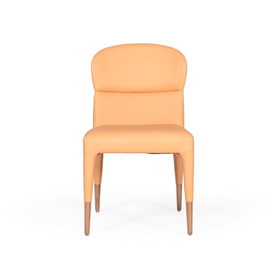 Set of Two Peach Rosegold Dining Chairs Image 2