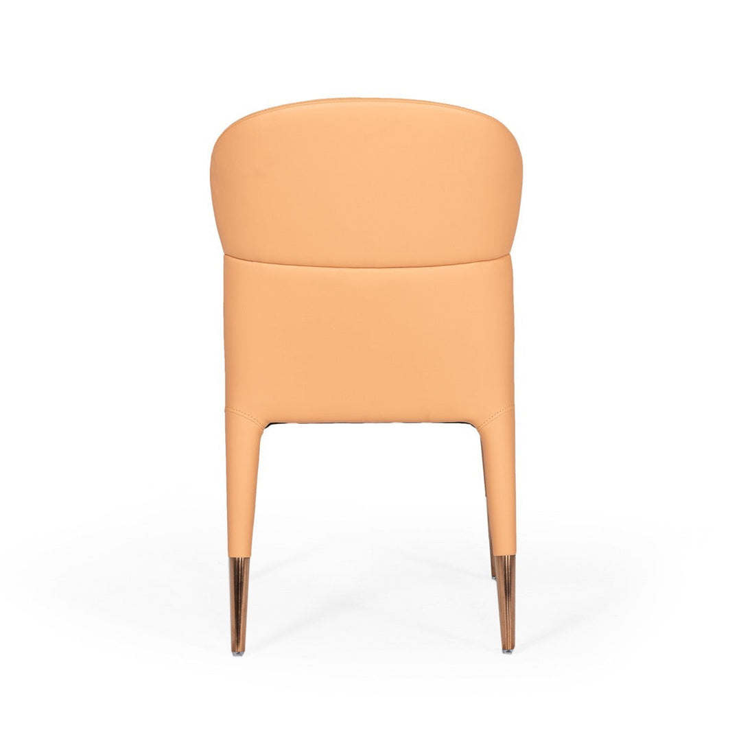 Set of Two Peach Rosegold Dining Chairs Image 4