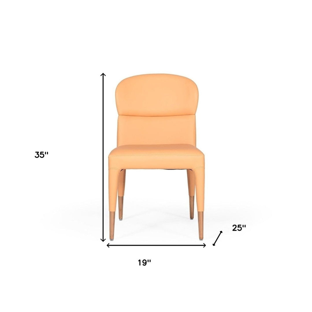 Set of Two Peach Rosegold Dining Chairs Image 6