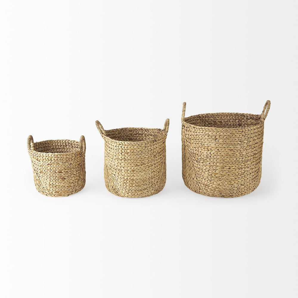 Set Of Three Braided Wicker Storage Baskets Image 2