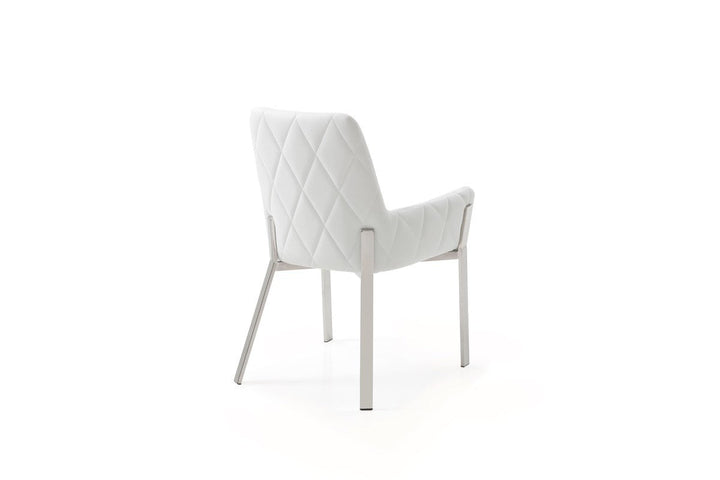 White Faux Leather Dining Chair Image 3