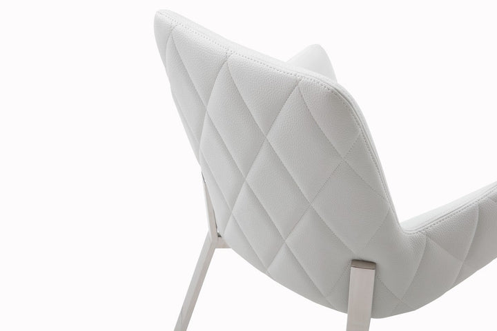 White Faux Leather Dining Chair Image 4