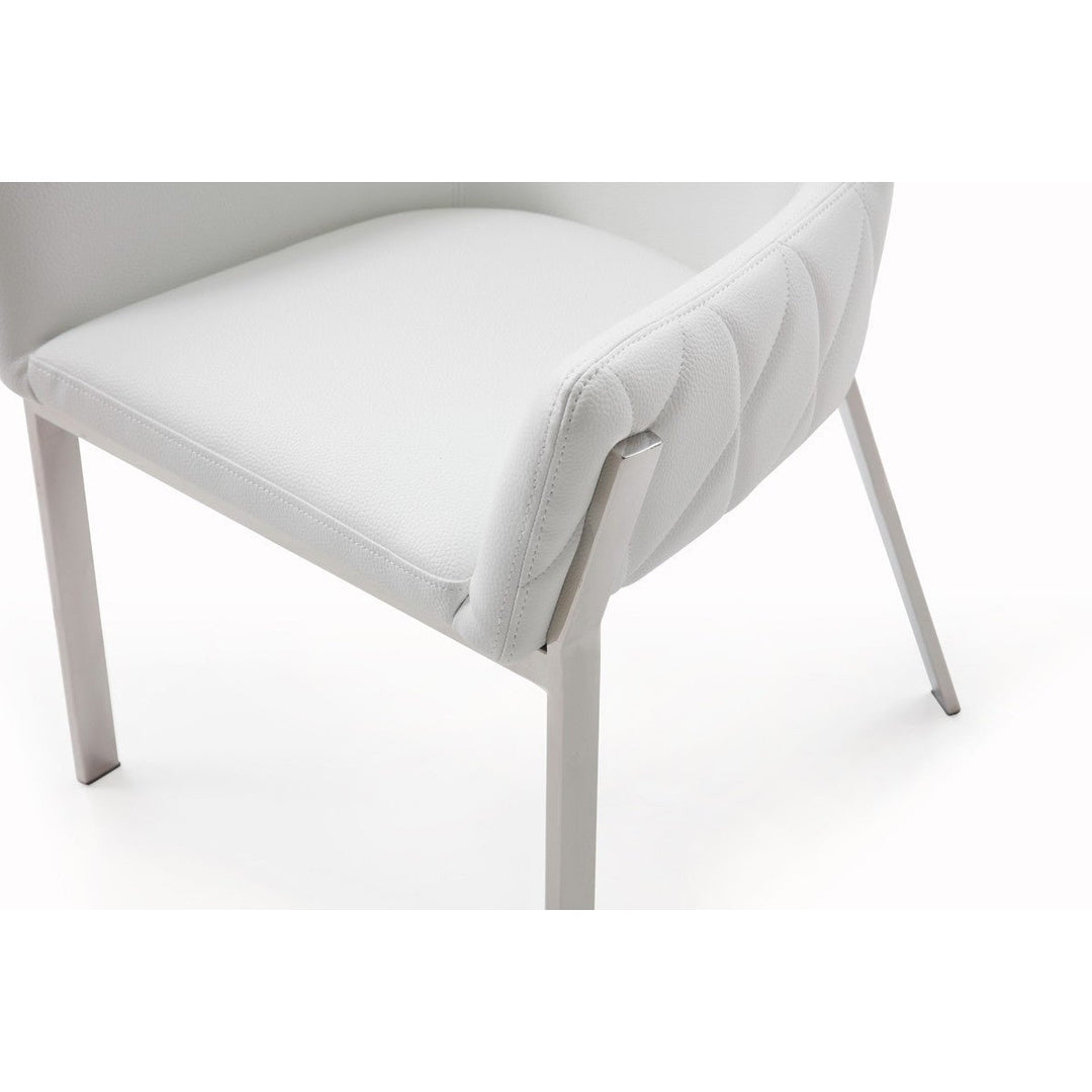 White Faux Leather Dining Chair Image 5