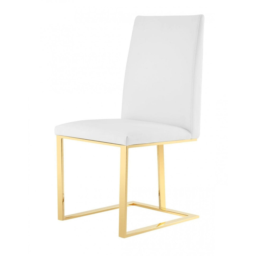 White Gold Contemporary Dining Chair Image 1