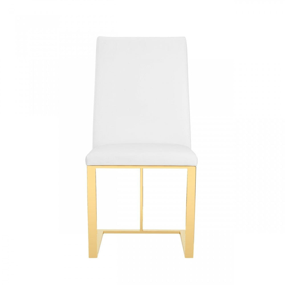 White Gold Contemporary Dining Chair Image 2