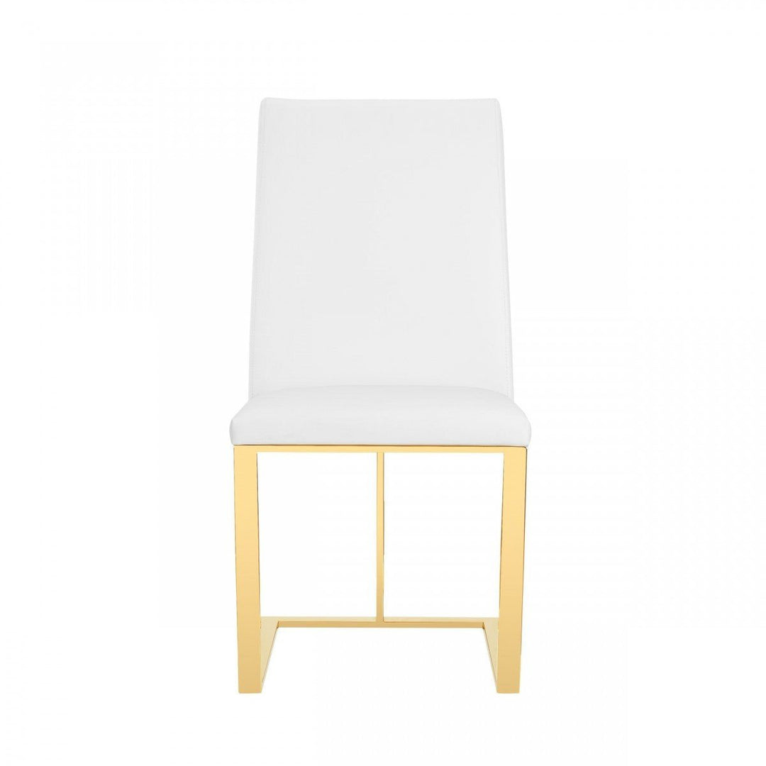 White Gold Contemporary Dining Chair Image 2