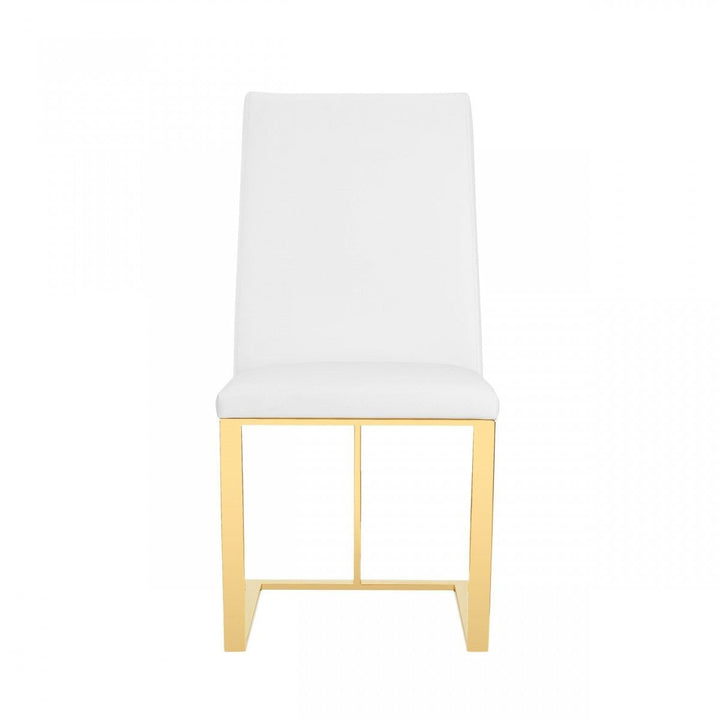 White Gold Contemporary Dining Chair Image 2