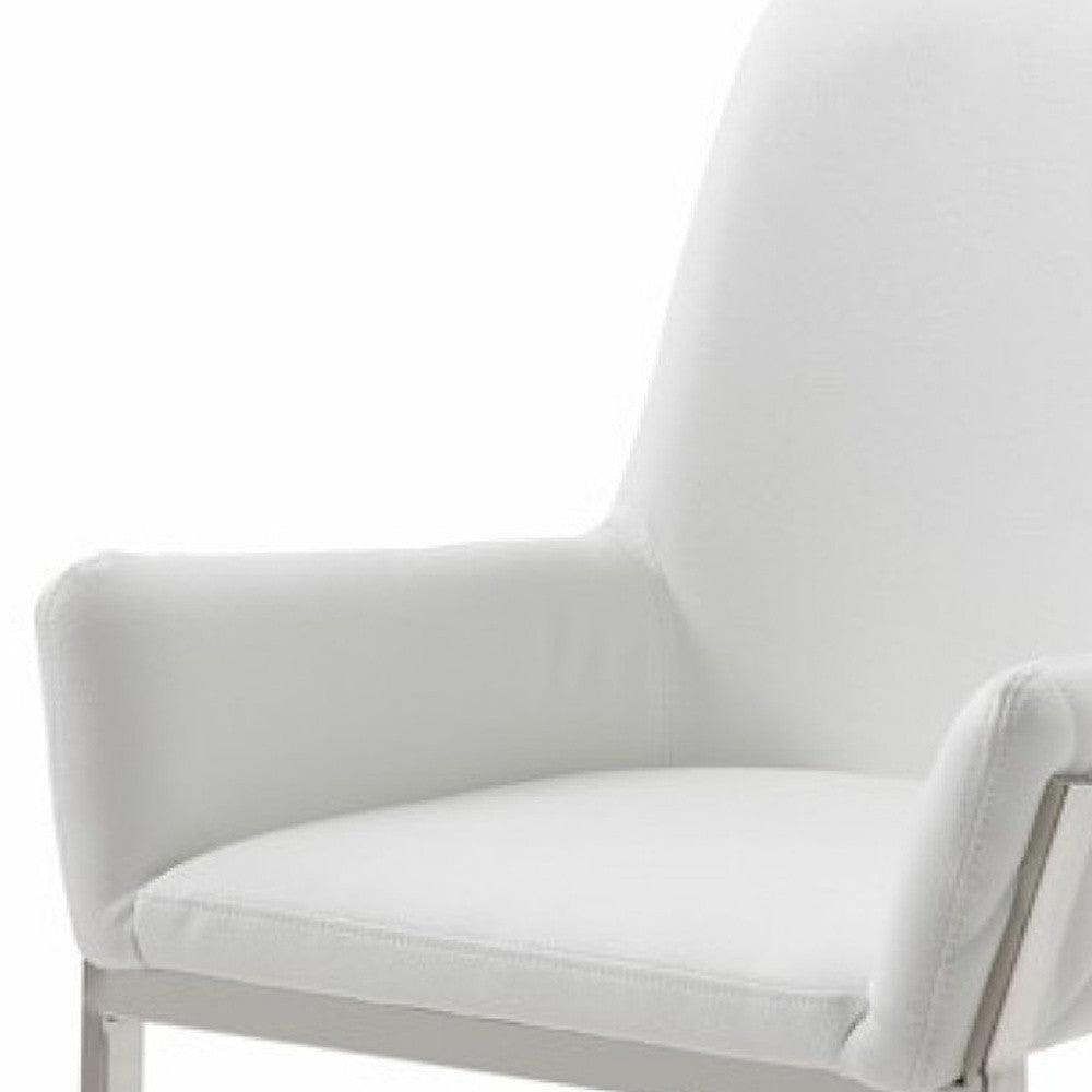 White Faux Leather Dining Chair Image 9